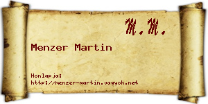 Menzer Martin névjegykártya